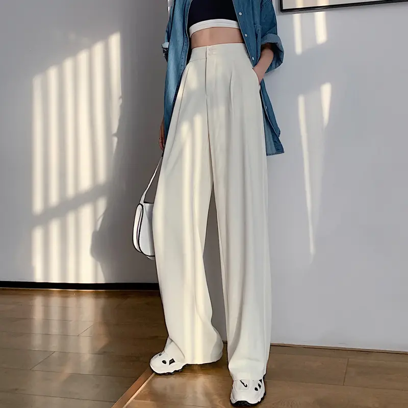 Summer Thin Section High Waist Drape Pants Suit Wide Leg Pants Women