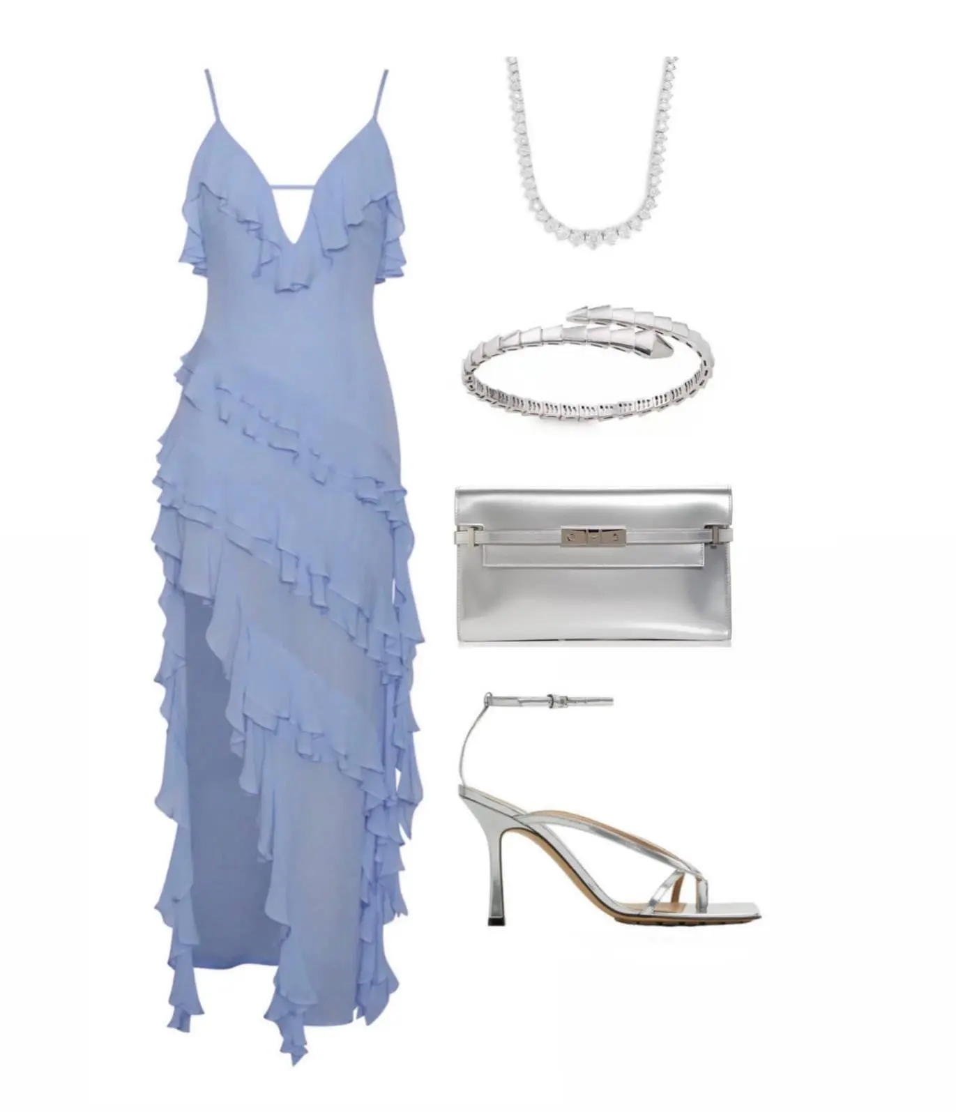 Sexy Sling Irregular Sky Blue Maxi Dress for Women Sexy Sling Irregular Sky Blue Maxi Dress for Women