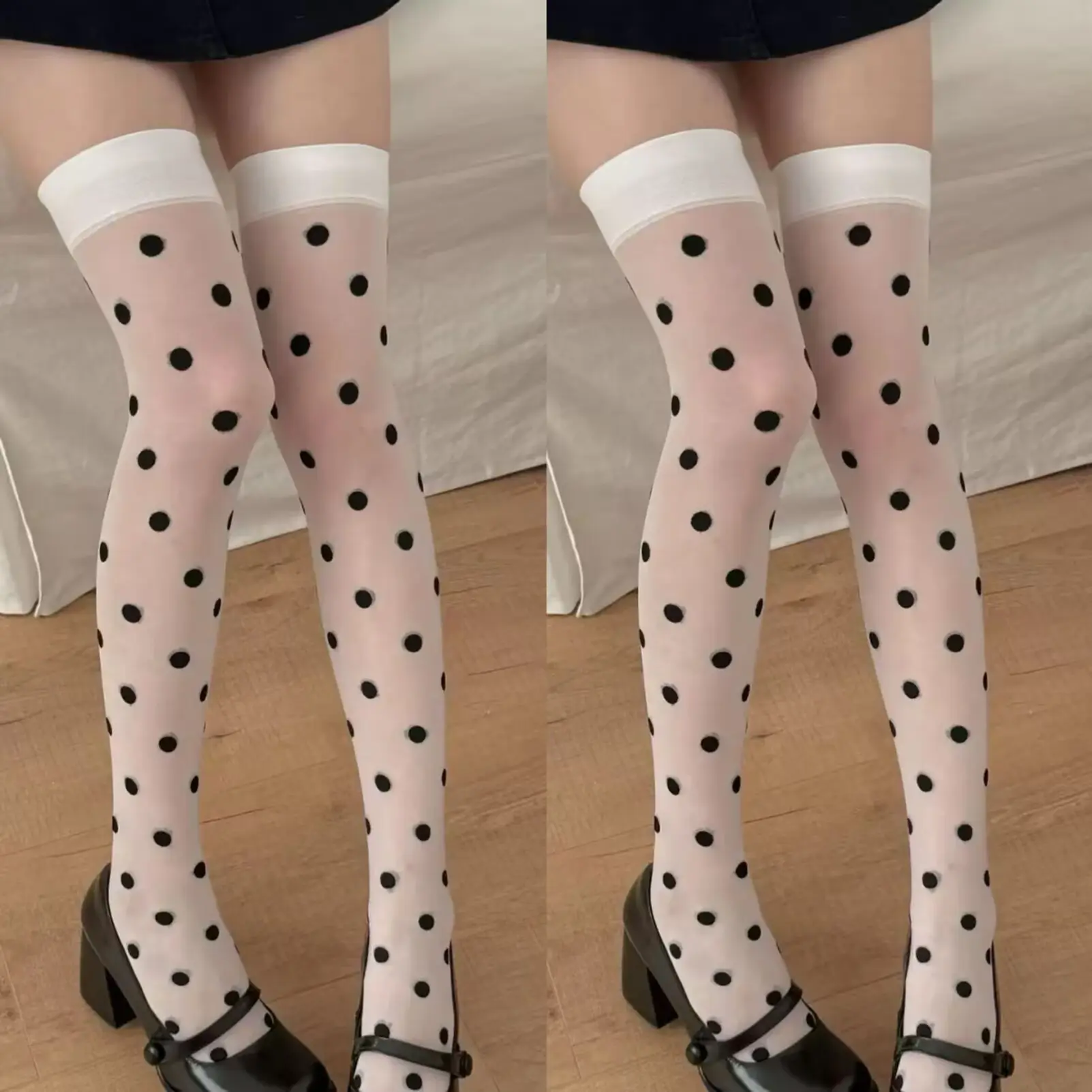 Festive Polka Dot Long Tube Christmas & Halloween Socks - Free Size Festive Polka Dot Long Tube Christmas & Halloween Socks - Free Size