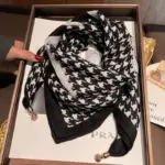 Thermal Square Scarf With Magnetic Clasp Triangular Silk Scarf Cotton Neck Warmer For Women