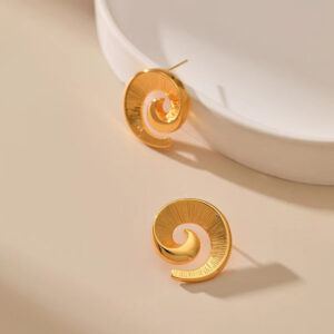 European And American Niche Design Minimalist Swirl-Shaped Unique Earrings