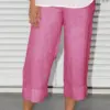 Breathable Hemp & Cotton Cropped Loose Pants for Summer