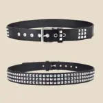 Square Bead Rivet Metal Pyramid Belt