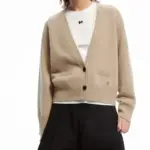 Warm Korean-Style V-Neck Two-Button Knit Cardigan