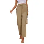 03c3f967-1ec1-4b47-8a5a-da6a02a72ece.webp Elasticated Waist Khaki Pleated Straight-Leg Trousers
