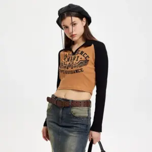 Raglan Sleeve Short Long Sleeve Top Women