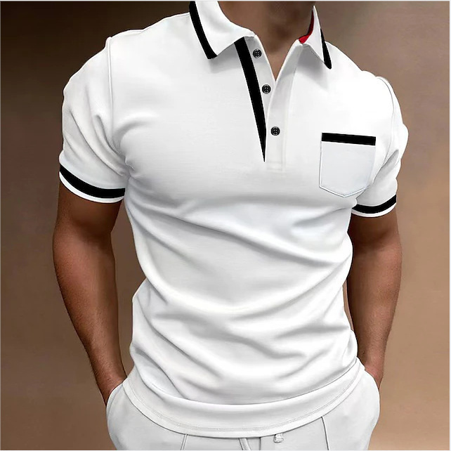 Men’s Printed Short Sleeve Shirt Square Collar Double Buckle Men’s Printed Short Sleeve Shirt Square Collar Double Buckle