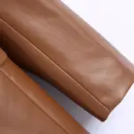 Women's Simple French Faux Leather Blazer