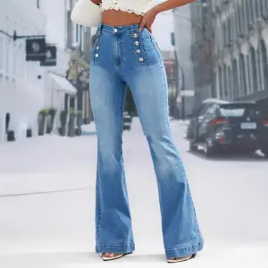 Brand-new Button-fly Washed Stretch Denim Jeans