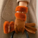 Warm Winter Fleece Lined Driving Gloves with Windproof Fit