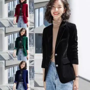 Velvet Blazer Slim Fit And Vintage Style Suit