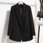 Lace-Up Slimming Blazer for Women with Pockets, Long Sleeve