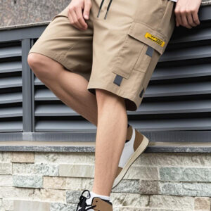 Men’s High-Waist Silk Utility Shorts for Summer