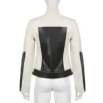Patchwork Leather Jacket Slim Collared Casual