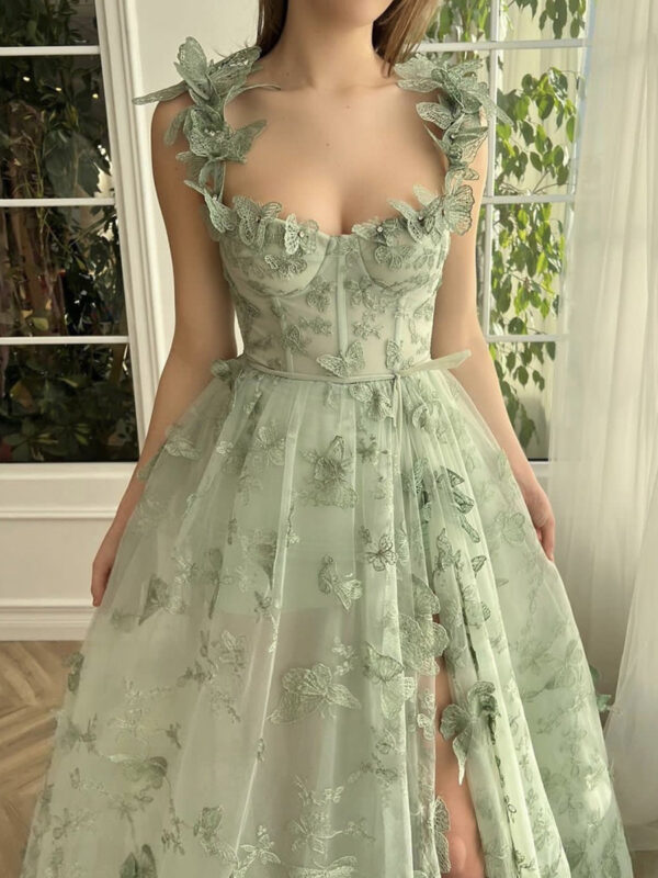 Princess Bridesmaid Wedding Dress in Light Green Purple - Polyester Princess Bridesmaid Wedding Dress in Light Green Purple - Polyester