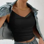 New Womens Slim-fit Elegant Boat-neck High-elastic Knitted Camisole
