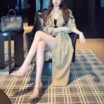 High-end Double-breasted Trench Coat For Women