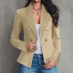 06ad7442-faa5-4b20-8f62-47046519bcd2.webp Tailored Double-Breasted Women’s Blazer with Buttons - Black