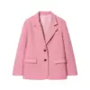 Womens Solid Color Casual Blazer With Long Sleeves
