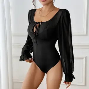 Polyester Women's High Waist Pure Color Jumpsuit