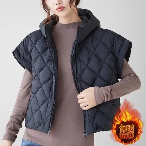 Women's Vest With Fly Sleeves And Hoodie Trendy Coat Women's Vest With Fly Sleeves And Hoodie Trendy Coat