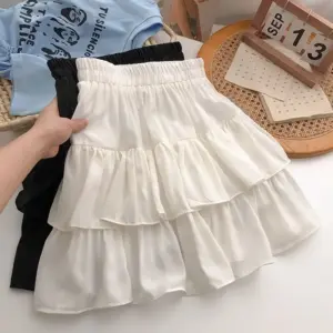 Women's Solid Color Versatile Fashion Ruffle Hem Skirt