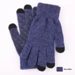 Warm Wool Knitted Touchscreen Gloves, Free Size Unisex