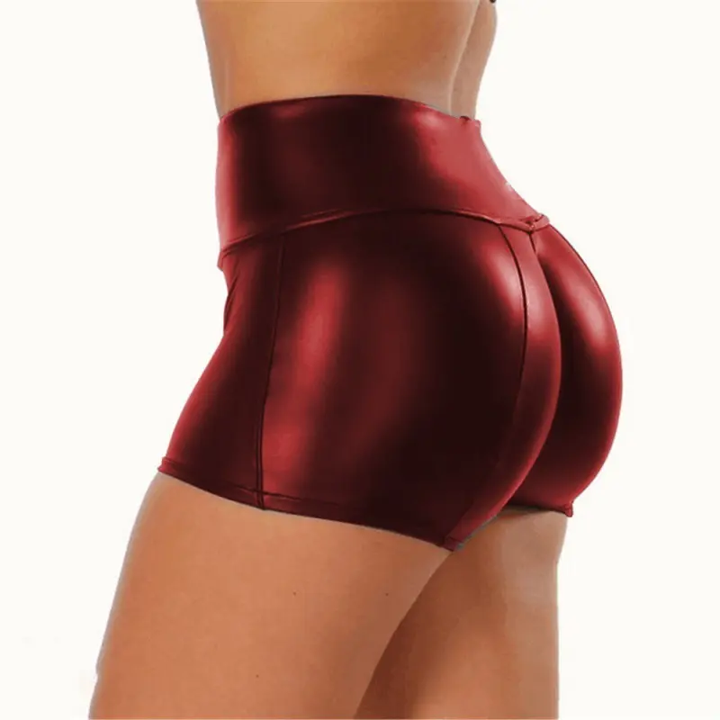 Sleek PU Leather Bodycon Nightclub Shorts with Hip Hugging Fit Sleek PU Leather Bodycon Nightclub Shorts with Hip Hugging Fit