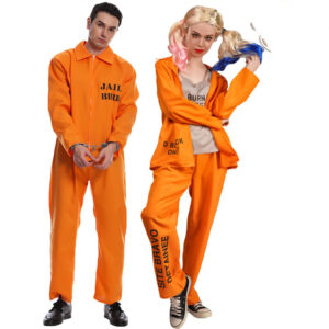 Halloween Orange Prisoner Party Costume for Men & Women
