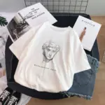 Sculpture Print T-Shirt Short Sleeve Women