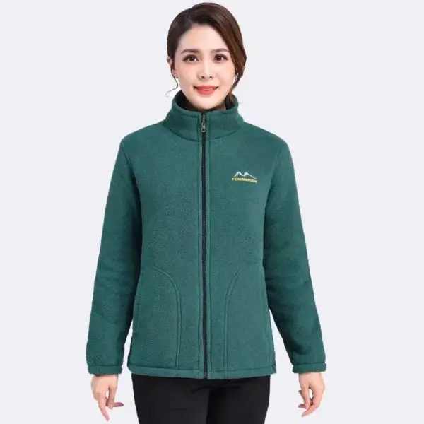 Women's Thickened Zip-up Stand-collar Loose Sports Jacket