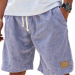 Breathable Vintage Corduroy Men’s Loose Summer Shorts - Cropped