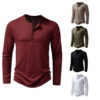 Flexible Men’s Long Sleeve T-Shirt Pullover Solid Color - Spandex