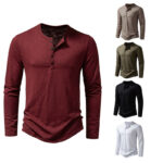 Flexible Men’s Long Sleeve T-Shirt Pullover Solid Color - Spandex