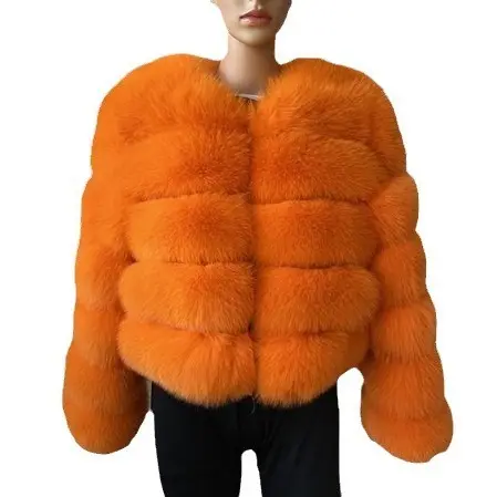 Thickened Faux Fox Fur Patchwork Coat for Winter Warmth