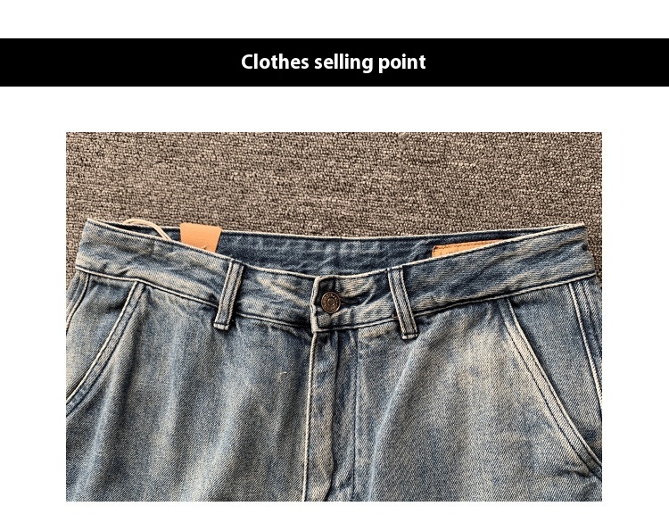 Casual Pu Shuai High-end Big Workwear With Pocket Denim Shorts Men