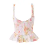 0bc3a93d-b449-43f3-9c9a-05d10c8b20b5.webp Slim Fit Begonia Print Vest Top - Non-Stretch Polyester