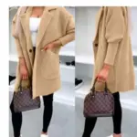 Stay Warm Lapel Button Pocket Women’s Plush Coat