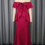 Strapless Ruffled Off-the-shoulder Dress Fishtail Dress