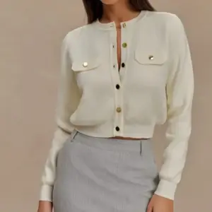 Warm Milky White Acrylic Knit Cardigan Sweater Coat