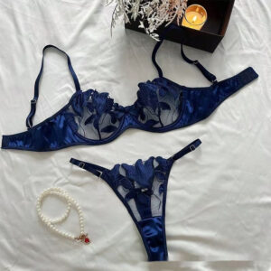 Embroidered Sexy Lingerie Set for Women, Polyester S-XL