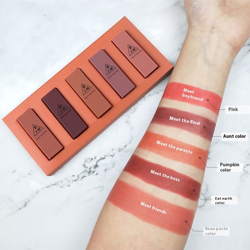 Smooth Application Vitamin Lipstick Set in Pumpkin (5-Piece)