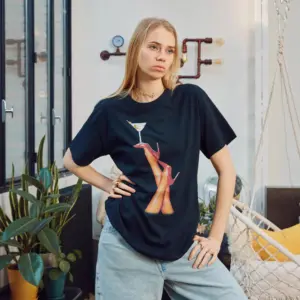 Relaxed Fit Cotton Printed Short Sleeve Top for Women