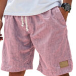 Breathable Vintage Corduroy Men’s Loose Summer Shorts - Cropped