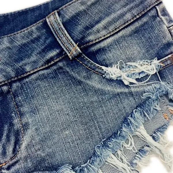 Women's Low-Waist Ripped Denim Shorts Women's Low-Waist Ripped Denim Shorts