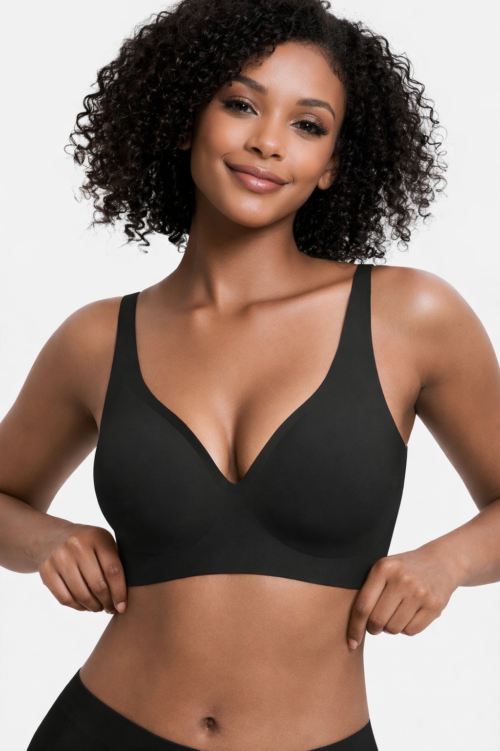 Comfort Deep V Wireless Push Up Seamless Bra - Unlined Comfort Deep V Wireless Push Up Seamless Bra - Unlined