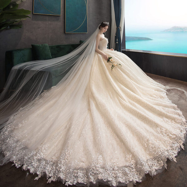 Lightweight Polyester Wedding Dress with Flax Lining Lightweight Polyester Wedding Dress with Flax Lining