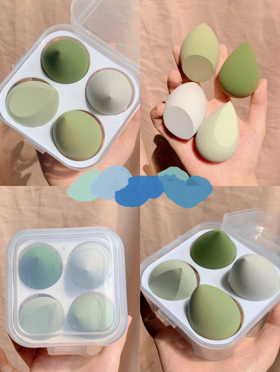 Synthetic Sponge Makeup Egg Box Set for 6 cm Beauty Egg Use