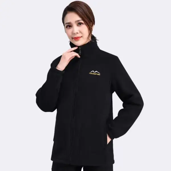 Women's Thickened Zip-up Stand-collar Loose Sports Jacket