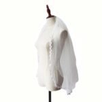 Waterfall Bridal Veil with Double Leaf Edge, 60-80 cm
